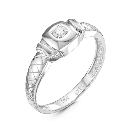 Кольцо, золото, бриллиант, белый, 01-0486